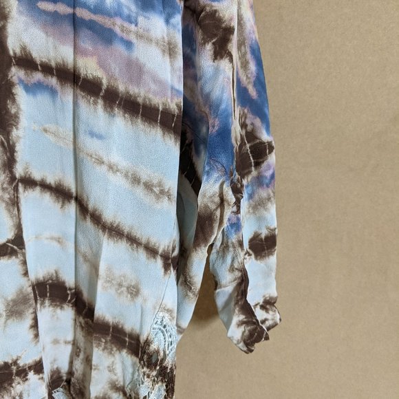 Women's Bohemian Tie-Dye Blouse with Lace Mind Set by XCVI Small - Picture 10 of 13